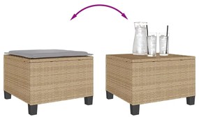 3 pcs conjunto bistrô com almofadões vime PE bege