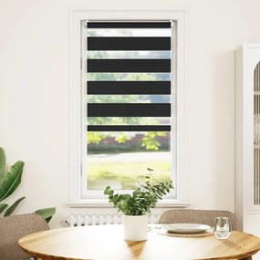 Estore de rolo 80 x 150 cm, linhas de zebra / Preto