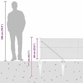Cerca Hexagonal vidaXL Cinza 0,6x100 m Aço