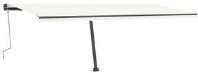 Toldo retrátil manual com LED 600x300 cm cor creme