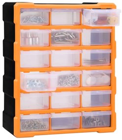 Caixa organizadora com 18 gavetas médias 38x16x47 cm