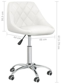 Cadeira de jantar giratória couro artificial branco