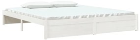 Estrutura de cama super king pinho maciço 180x200 cm branco