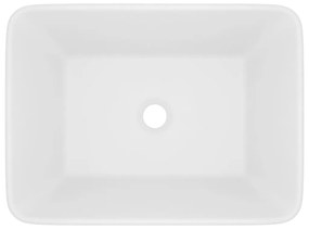 Lavatório luxuoso 41x30x12 cm cerâmica branco mate