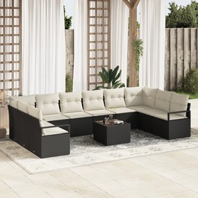 Conjunto de Sofás para Jardim vidaXL com 10 Peças e Almofadas Rattan P
