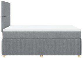 Cama boxspring com colchão 120x190 cm tecido cinzento-claro