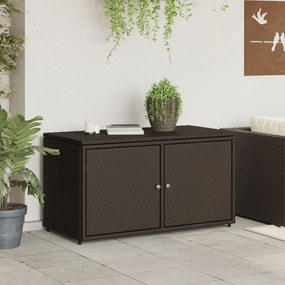 Armário de arrumação para jardim 110x55x60,5cm vime PE castanho