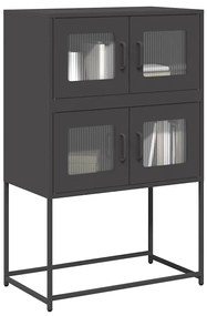 Aparador alto 68x39x107 cm aço preto
