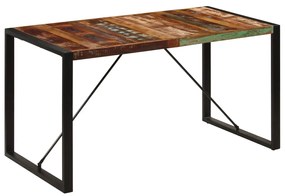Mesa de jantar 140x70x75 cm madeira recuperada maciça