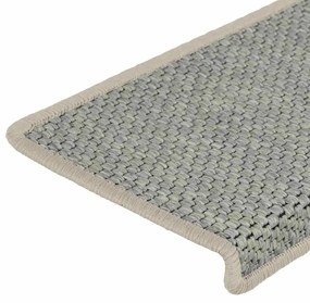 Tapetes escada adesivos aspeto sisal 30 pcs 65x21x4 cm verde