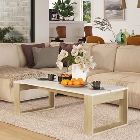 vidaXL Mesa centro 110x50x35cm derivado madeira carvalho sonoma/branco