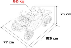 Carro elétrico para Crianças Farmer 2 lugares 24V 4x4 Truck X-POWER, Rodas de espuma EVA, Assento Couro ecológico Laranja