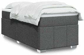 Cama com molas/colchão 100x200 cm tecido cinza-escuro