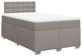 Cama boxspring c/ colchão 120x190cm tecido castanho-acinzentado