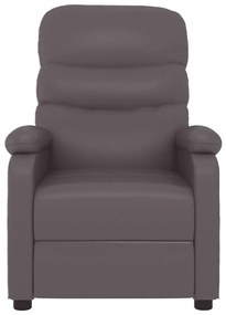 Poltrona reclinável couro artificial cinzento