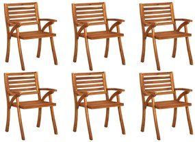 vidaXL Cadeiras de jardim 6 pcs madeira de acácia maciça