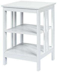 Mesa de cabeceira ou Mesa de apoio  com barras de reforço Mesa de apoio para sofá para quarto Sala de estar Corredor 40 x 40 x 61 cm Branca