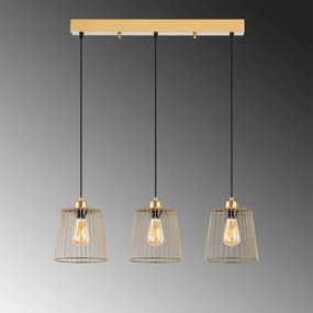 Candeeiro Chandelier Pirlo – Dourado Brilhante – 68 x 16 x 114 cm