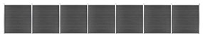 vidaXL Conjunto de painel de vedação WPC 1218x186 cm preto
