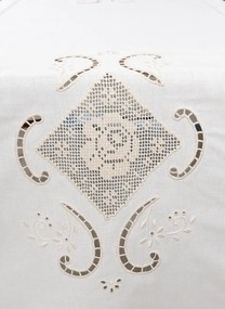 50x180 cm - Caminho de mesa linho - Bordados da Lixa
