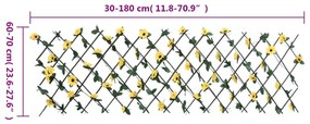  Treliça de hera artificial extensível 5 pcs 180x60 cm amarelo
