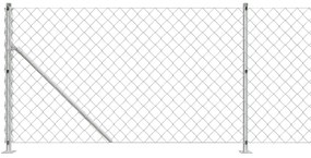 Cerca de arame com flange 1x25 m prateado