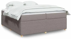 vidaXL Cama com molas/colchão 200x200 cm tecido castanho-acinzentado