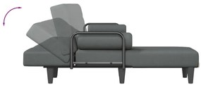 Sofá-cama em forma de L 260x140x70 cm tecido cinzento-escuro