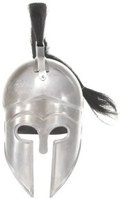 Capacete de soldado grego réplica LARP aço prateado