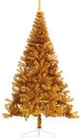 Meia árvore de Natal artificial com suporte 240 cm PET dourado