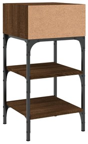 Mesas cabeceira 2pcs 35x34,5x70 deriv.madeira carvalho castanho