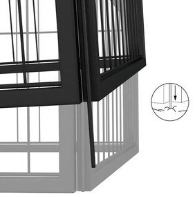 Parque p/ cães c/ 40 painéis 100x50 cm aço revestido a pó preto