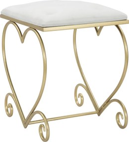 BANCO CORAÇÃO 50X37,5X51,5 CM DOURADO E CREME