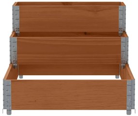Canteiro elevado de 3 níveis 120x80 cm pinho maciço castanho