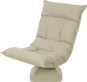 Cadeira de Chão Giratória, 70 x 62 x 95 cm, Encosto Regulável, Bege