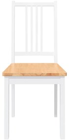 Cadeiras de jantar 2 pcs madeira de seringueira maciça branco