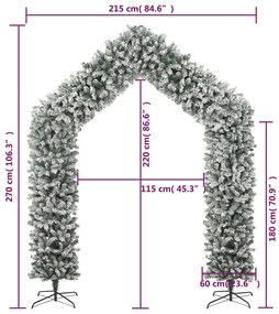 Grinalda de Natal com flocos de neve 270 cm