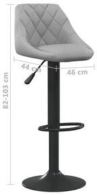 Bancos de bar 2 pcs veludo cinzento-claro