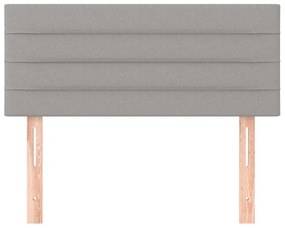 Cabeceira de cama tecido 80x5x78/88 cm cinzento-claro