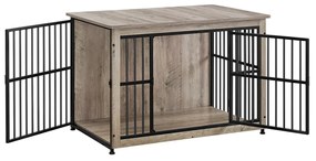 Gaiola para cães até 32 kg com 2 portas 98 x 65 x 69 cm cinza mesclado