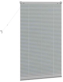 Persiana de Janela com cortinas Manual Prata 80 x 130 cm Alumínio