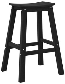 Banquetas 2 pcs Pretas HDPE