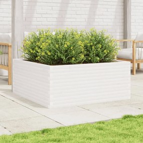 Vaso/floreira jardim 110x110x46 cm madeira pinho maciça branco
