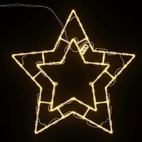 Luzes de Natal Silhueta da estrela 2 pcs 50 LEDs branco quente