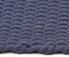 Tapete retangular natural 160x230 cm algodão azul marinho