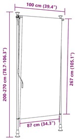 Estore de rolo para exterior 100x270 cm antracite