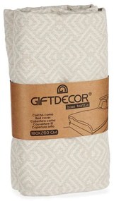 Colcha Geométrico 180 x 260 cm Bege (4 Unidades)