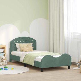 vidaXL Estrutura de Cama Infantil com Cabeceira Verde do Mar