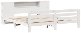 Cama sem colchão 180x200 cm madeira de pinho maciça branco
