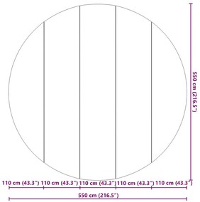 Lençol de fundo pra piscina preto Ø 550 cm. Feito de tecido não tecido